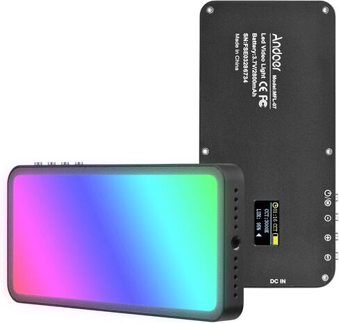 RGB Video Light, Portable Light Panel 3000K-6500K Dimmable Brightness 30 Special Effects CRI ≥95 for Video Recording Product Photography in Saudi Arabia