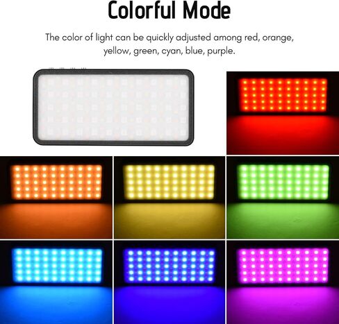 RGB Video Light, Portable Light Panel 3000K-6500K Dimmable Brightness 30 Special Effects CRI ≥95 for Video Recording Product Photography in Saudi Arabia