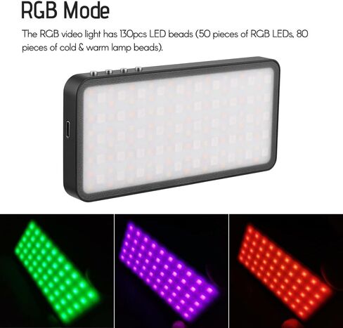 RGB Video Light, Portable Light Panel 3000K-6500K Dimmable Brightness 30 Special Effects CRI ≥95 for Video Recording Product Photography in Saudi Arabia