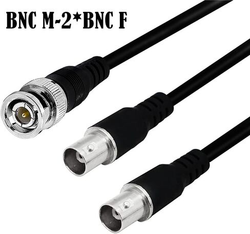 BNC Splitter Cable, BNC Female to Dual BNC Male Adapter Cable, BNC Coaxial Y Splitter Cable for CCTV System, Radio, Modem, Camera 50cm/20 inch (BNC Female to 2 Male) in Kuwait