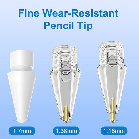 6 PCS Tips for Apple Pencil 2nd 1st Generation and USB-C,Tips for iPad Pencil(White/Clear) in Saudi Arabia