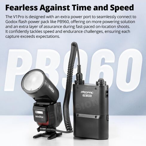 فلاش كاميرا GODOX V1Pro N مستدير الرأس 2.4G X لاسلكي HSS 76Ws E-TTL Li-ion مستدير الرأس Speedlight مع فلاش خارجي SU-1 لنيكون (V1Pro-N) in Saudi Arabia