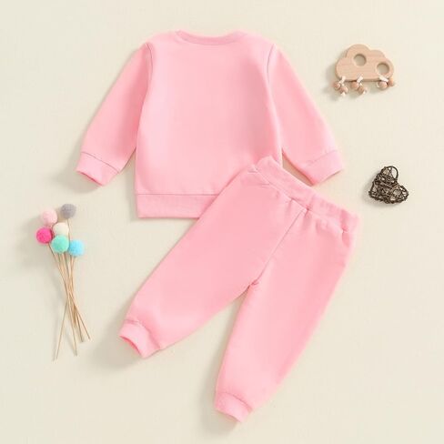 ZyHwShine ملابس الرضع طفل رضيع فتاة رسالة طويلة الأكمام Crewneck البلوز السراويل لطيف الخريف الشتاء الزي 3-24 شهرا in Saudi Arabia