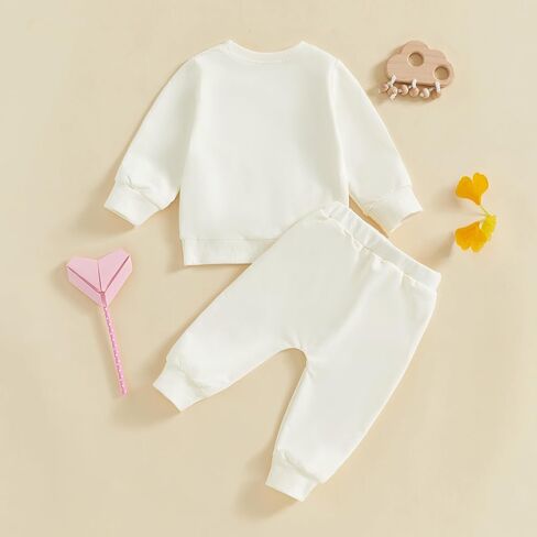 ZyHwShine ملابس الرضع طفل رضيع فتاة رسالة طويلة الأكمام Crewneck البلوز السراويل لطيف الخريف الشتاء الزي 3-24 شهرا in Saudi Arabia