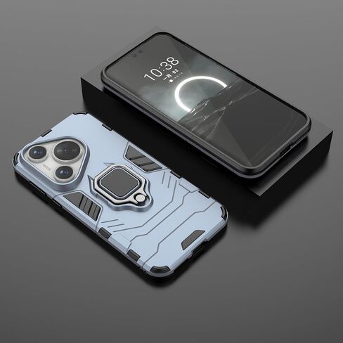 حافظة لهاتف هواوي بورا 70 برو/بورا 70 برو+ حافظة بمسند مع واقي شاشة من الزجاج المقوى [قطعتان]، غطاء هاتف هجين شديد التحمل بطبقة مزدوجة مضادة للخدش، أسود in Kuwait