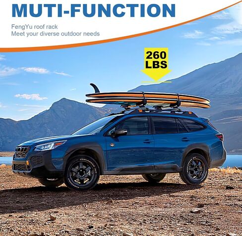 FengYu Heavy Duty 260lb Lockable Roof Rack Cross Bars Compatible with Toyota 4Runner 2010-2024 with Raised Side Rails, Aluminum Roof Rails Crossbars Black Rooftop Cargo Luggage in Kuwait