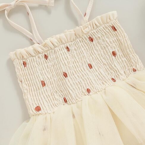 Newborn Toddler Baby Girls Romper Dress Sleeveless Tie Up Strap Print Tulle Tutu Dress Bodysuit Birthday Clothes in Saudi Arabia