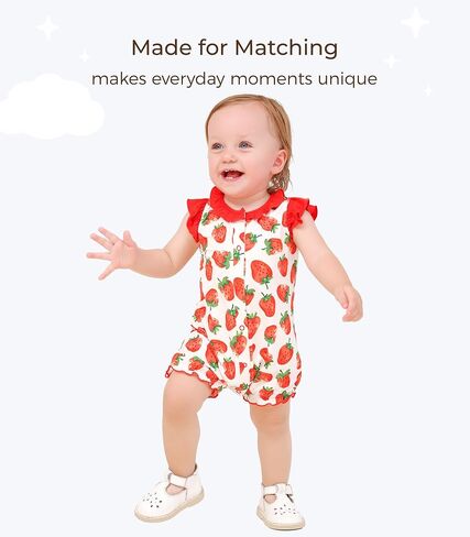 Baby Girl's Romper-Viscose Made from Bamboo, Ruffle Sleeve Jumpsuit Infant Rompers Summer Outfits Soft Clothes in Kuwait