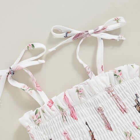 Newborn Toddler Baby Girls Romper Dress Sleeveless Tie Up Strap Print Tulle Tutu Dress Bodysuit Birthday Clothes in Saudi Arabia
