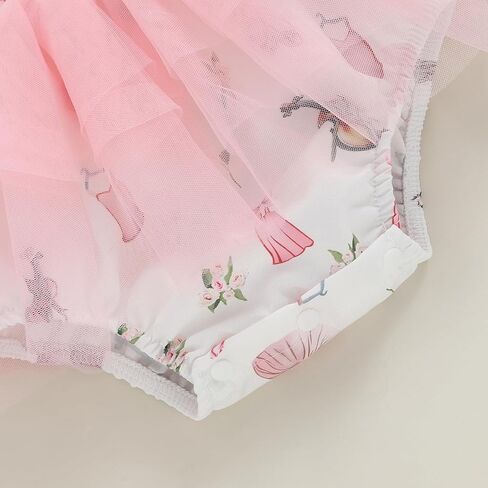 Newborn Toddler Baby Girls Romper Dress Sleeveless Tie Up Strap Print Tulle Tutu Dress Bodysuit Birthday Clothes in Saudi Arabia