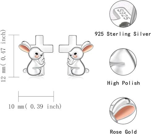 925 فضة ديناصور وأقراط لطيف الحيوان وأقراط هيبوالرجينيك مجوهرات هدايا للفتيات في سن المراهقة النساء in Kuwait