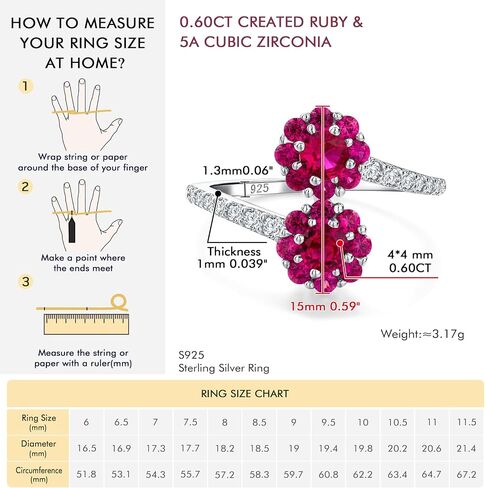 Moissanite Rings for Women 925 Sterling Silver Two Stone Cluster Band Ring Created Moissanite Diamond Engagement Anniversary Ring Size 6-10 (with Gift Box) in Saudi Arabia