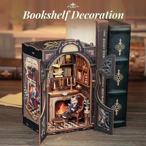 CUTEBEE DIY Book Nook Kit, Miniature House Dollhouse Kit for Adults Teens, Booknook Bookshelf Decor Alley, Model Build-Ancient Chinese Heroine DIY Gift Idea with LED Light (The Legend of Mulan) in Kuwait