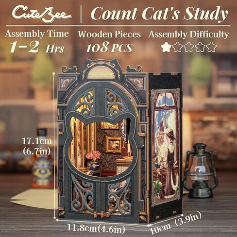 CUTEBEE DIY Book Nook Kit, Miniature House Dollhouse Kit for Adults Teens, Booknook Bookshelf Decor Alley, Model Build-Ancient Chinese Heroine DIY Gift Idea with LED Light (The Legend of Mulan) in Kuwait