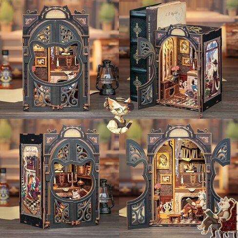 CUTEBEE DIY Book Nook Kit, Miniature House Dollhouse Kit for Adults Teens, Booknook Bookshelf Decor Alley, Model Build-Ancient Chinese Heroine DIY Gift Idea with LED Light (The Legend of Mulan) in Kuwait