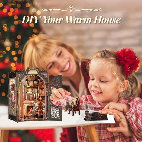 CUTEBEE DIY Book Nook Kit, Miniature House Dollhouse Kit for Adults Teens, Booknook Bookshelf Decor Alley, Model Build-Ancient Chinese Heroine DIY Gift Idea with LED Light (The Legend of Mulan) in Kuwait