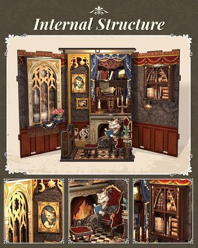 CUTEBEE DIY Book Nook Kit, Miniature House Dollhouse Kit for Adults Teens, Booknook Bookshelf Decor Alley, Model Build-Ancient Chinese Heroine DIY Gift Idea with LED Light (The Legend of Mulan) in Kuwait