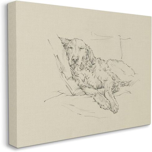 وسائد القيلولة من شركة Stupell Industries Fluffy Retriever، رسم كلب أحادي اللون غير رسمي، من تصميم إيثان هاربر in Saudi Arabia