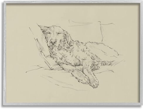 وسائد القيلولة من شركة Stupell Industries Fluffy Retriever، رسم كلب أحادي اللون غير رسمي، من تصميم إيثان هاربر in Saudi Arabia