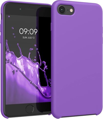kwmobile Case Compatible with Apple iPhone SE (2022) / iPhone SE (2020) / iPhone 8 / iPhone 7 Case - TPU Silicone Phone Cover with Soft Finish - Orchid Purple in Kuwait