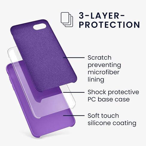 kwmobile Case Compatible with Apple iPhone SE (2022) / iPhone SE (2020) / iPhone 8 / iPhone 7 Case - TPU Silicone Phone Cover with Soft Finish - Orchid Purple in Kuwait