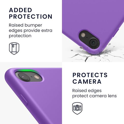 kwmobile Case Compatible with Apple iPhone SE (2022) / iPhone SE (2020) / iPhone 8 / iPhone 7 Case - TPU Silicone Phone Cover with Soft Finish - Orchid Purple in Kuwait
