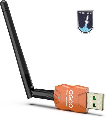 Class 1 Long Range Bluetooth Adapter for PC, QGOO USB Bluetooth Adapter for PC 5.3+EDR, Bluetooth Dongle Bluetooth Receiver Support Windows10/8.1/8/7（orange-123） in Saudi Arabia