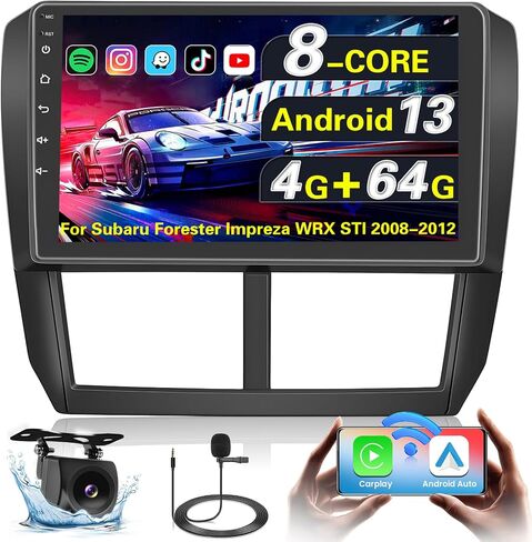 [8-Core 4+64G] Ohradio Android 13 Car Stereo for Subaru Forester Impreza WRX STI 2008-2012, Wireless CarPlay Radio Android Auto, 9'' Touch Screen Car Radio GPS Mirror Link WiFi Backup Camera BT FM RDS in Saudi Arabia