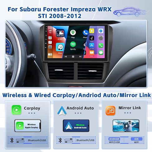 [8-Core 4+64G] Ohradio Android 13 Car Stereo for Subaru Forester Impreza WRX STI 2008-2012, Wireless CarPlay Radio Android Auto, 9'' Touch Screen Car Radio GPS Mirror Link WiFi Backup Camera BT FM RDS in Saudi Arabia
