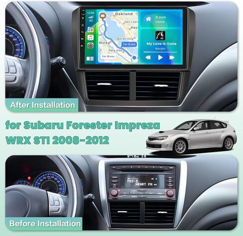 [8-Core 4+64G] ستيريو سيارة Ohradio Android 13 لسيارة Subaru Forester Impreza WRX STI 2008-2012، راديو CarPlay اللاسلكي Android Auto، شاشة لمس 9 بوصات راديو السيارة GPS Mirror Link WiFi كاميرا احتياطية BT FM RDS in Saudi Arabia