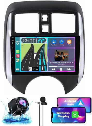 【4+64G】 راديو Android 12 لسيارة Nissan Versa 2014-2018، ستيريو بشاشة لمس IPS مقاس 9 بوصات مع تشغيل لاسلكي وAndroid Auto، يدعم نظام تحديد المواقع العالمي/WiFi/راديو FM/SWC/كاميرا احتياطية + ميكروفون/بلوتوث 5.2/HiFi in Kuwait