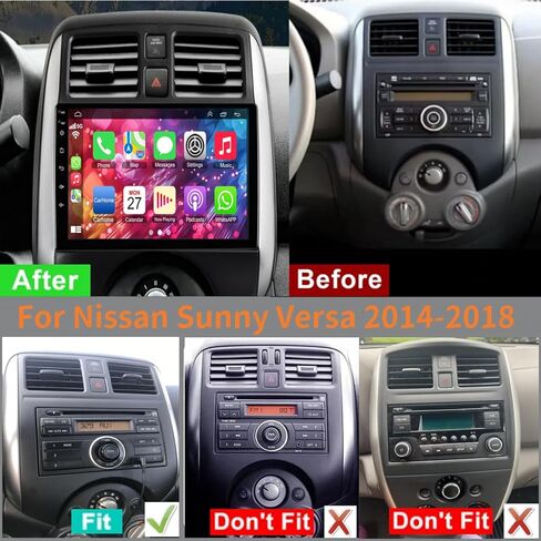 【4+64G】 راديو Android 12 لسيارة Nissan Versa 2014-2018، ستيريو بشاشة لمس IPS مقاس 9 بوصات مع تشغيل لاسلكي وAndroid Auto، يدعم نظام تحديد المواقع العالمي/WiFi/راديو FM/SWC/كاميرا احتياطية + ميكروفون/بلوتوث 5.2/HiFi in Kuwait