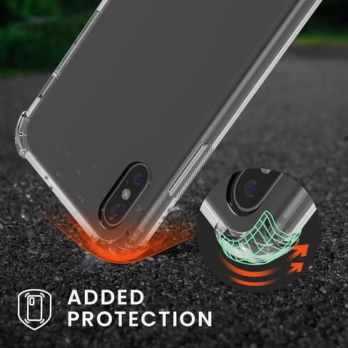 kwmobile Crossbody Case Compatible with Apple iPhone Xs Case - Clear TPU Phone Cover w/Lanyard Cord Strap - Black/Transparent in Saudi Arabia