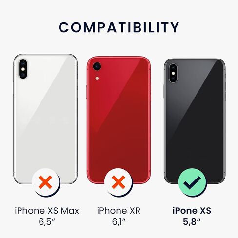 kwmobile Crossbody Case Compatible with Apple iPhone Xs Case - Clear TPU Phone Cover w/Lanyard Cord Strap - Black/Transparent in Saudi Arabia