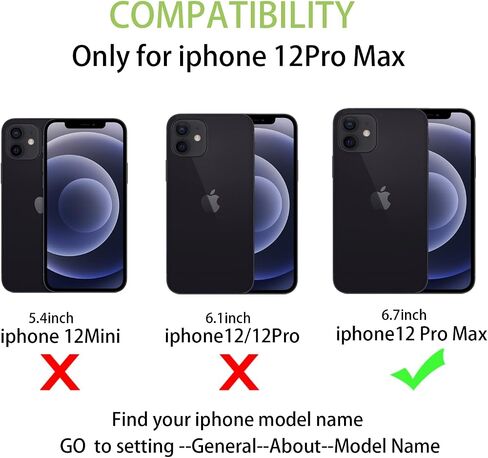 حافظة Cavor لهاتف iPhone 12 Pro Max مع حامل بطاقة، حافظة محفظة iPhone 12 Pro Max للنساء، حافظة iPhone 12 Pro Max Magsafe مغناطيسية، حافظة هاتف iPhone 12 Pro Max Crossbody مع حزام - أسود in Saudi Arabia