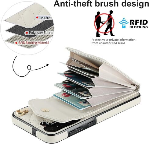 for Samsung Galaxy S23 Plus / S23+ Crossbody Wallet Case, PU Leather with Card Holder Kickstand Lanyard Cover for Women Case for Samsung Galaxy S23 Plus.Lanyard White in Saudi Arabia