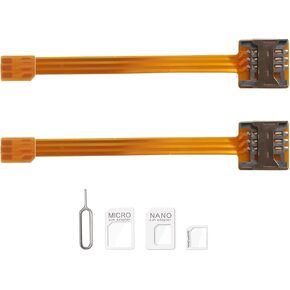 Nano SIM to Mini SIM Card Extension Cable Cell Phone Card Slot Nano SIM Card Extension Cable Adapter FPC Test Board SIM Card Holder Repair Test Board Card Reader Length 3.9Inches/10cm (2pcs)