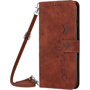 Wallet Case For Samsung Galaxy A15 5G Phone Case with Card Holder and Strap for Women Skin-feel Leather Cover Samsung A15 5G Case Silicone Shockproof Protective with Adjustable Lanyard (Black)