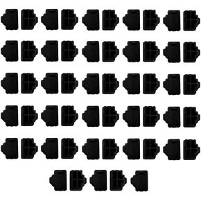 Silicone 55Pcs Ethernet Hub Port RJ45 Anti-Dust Cover Plugs Protector Stopper Cap for Female Port Black for TV,Computer,Other Devices.