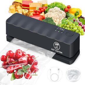 Mini Bag Sealer, Portable Heat Quick Resealer Machine with 5 Adjustable Gears, 3000mAh Battery, 5.1" Heating Strip, for Mylar/Food Storage Bags, Chips Snacks Freshness, Kitchen/Picnic Gadgets