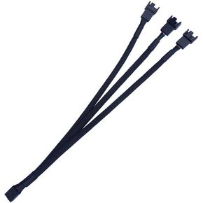 Zodazoqa 4-pin PWM Fan Distributor Cable, Socket Braid Adapter Computer PC 4-pin Fan Expansion Power Cable 1 to 3 Converter Computer ATX Chassis 4-pin / 3-pin Cooling Fan Cable (1)