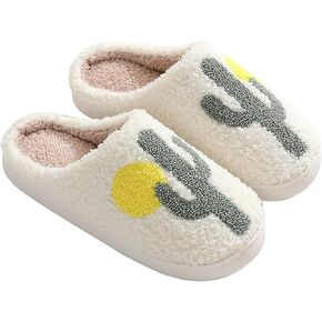 Bad Bunny Slippers | Smile Face Slippers | Soft Cloud Plush Fluffy Slippers | Slip-on Cozy Indoor Outdoor Slippers