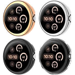 [4 Pack] Sankel Compatible for Google Pixel Watch 3 41mm Case, Solf TPU Cover Cases Screen Protector Case for Google Pixel Watch 3 41mm 2024/Pixel Watch 2 2023 / Pixel Watch 2022