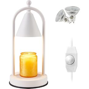 YXTH Candle Warmer Lamp with 2 Bulbs, Electric Candle Warmer Dimmable, Candle Lamp Compatible with Small & Large Candle, Wax Melts Warmer for Candle Jars, Candle Holders for Home Decor (Black)