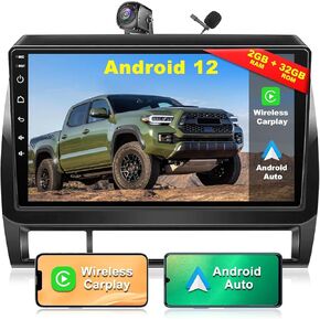 راديو السيارة لسيارة Toyota Tacoma 2005-2015، Android 12 WiFi 5G Tacoma Stereo مع وحدة رأس 9 بوصة/شاشة تعمل باللمس/Carplay لاسلكي + Android Auto/GPS Navigation/Bluetooth 5.2/1080P كاميرا خلفية/AirPlay/SWC/راديو FM in Saudi Arabia