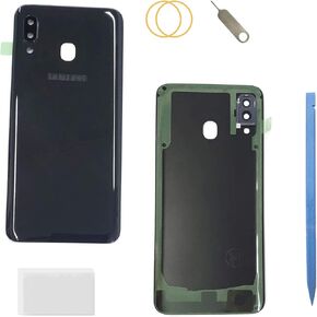 Ubrand A20 Battery Rear Back Cover Housing Panel Replacement for Samsung Galaxy A20 All Modles (Black)