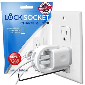 Charger Lock for Ailkin Dual Chargers Anti-Theft & Tug-Proof Charger Lock System A Safety Device to Prevent Unplugging Simplest Way to Lock Your Charger to Wall Plate via Security Screw