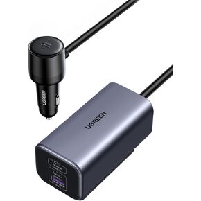 UGREEN 150W USB C Car Charger, PD 3.1 140W Car Charger Adapter Fast Charging 4-Port Cigarette Lighter USB Multi Port Charger Compatible with iPhone 16/15/14/13 Series, Galaxy, iPad, Tablet, Laptop