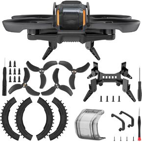 Avata 2 Accessories Set - with Propellers Gimbal Bumper Guards Protector Low Noise Blades Spider Landing Gear Camera Lens Cover for DJI Avata 2 Drone Accessories Bundles