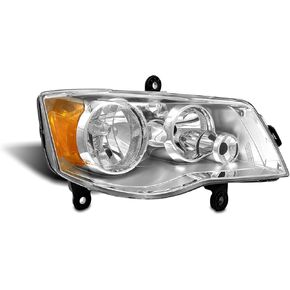 ADCARLIGHTS Compatible with 2011 2012 2013 2014 2015 2016 2018 Dodge Grand Caravan ，08-16 Chrysler Town & Country Headlights Chrome Housing Amber Reflector Driver and Passenger Side